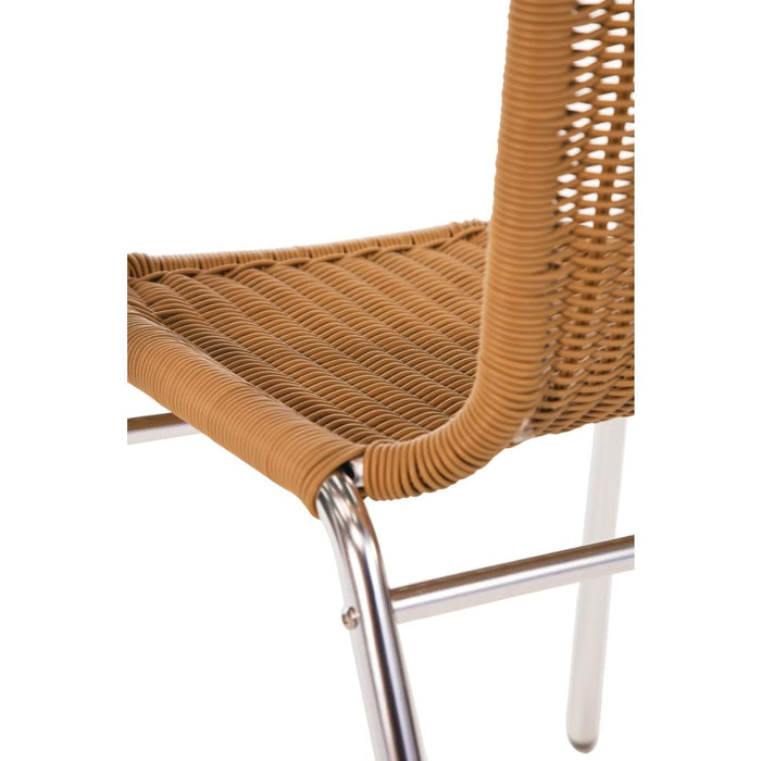Bolero Aluminium and Natural Wicker Chair (4 Pack) Bolero