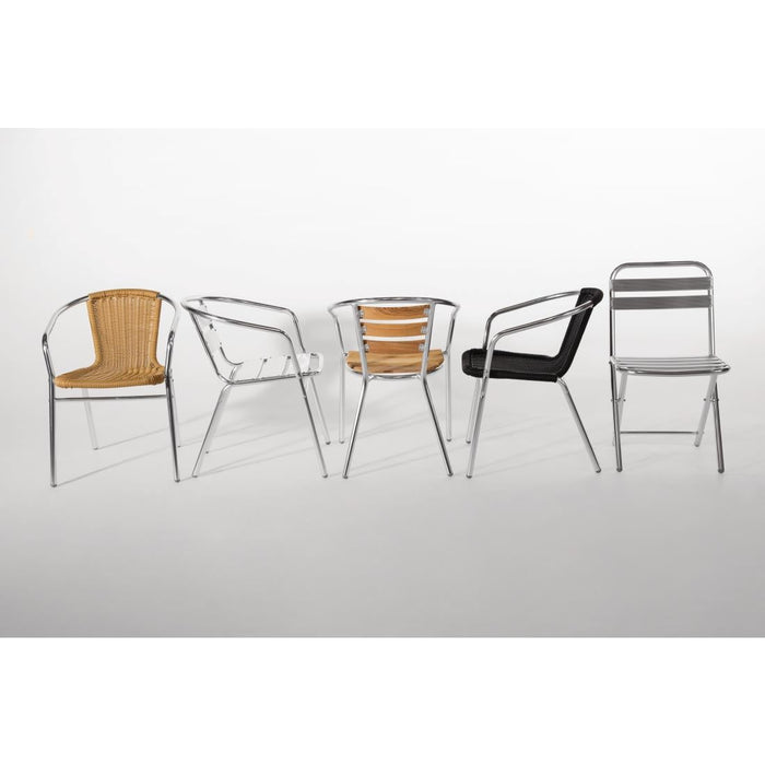Bolero Aluminium Stacking Chairs (4 Pack) Bolero