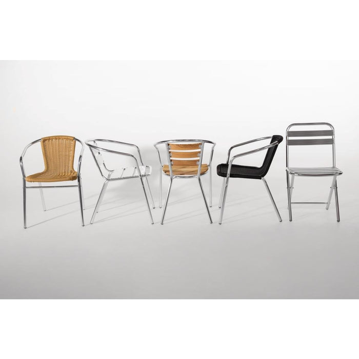 Bolero Aluminium and Ash Chairs (4 Pack) Bolero