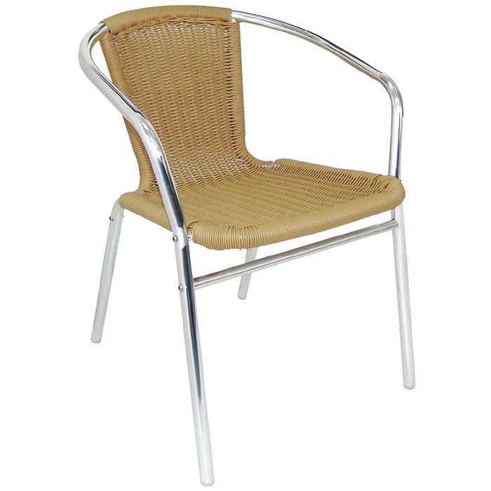Bolero Aluminium and Natural Wicker Chair (4 Pack) Bolero