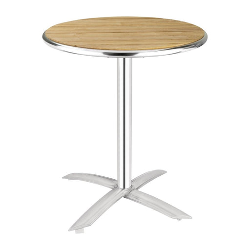 Aluminium Frame. Ash Wood Top. Dimensions: 720(H) x 600(Ø)mm