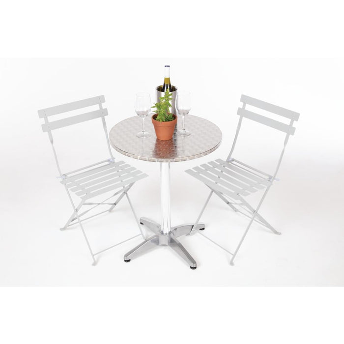 Bolero Round Bistro Table Stainless Steel 600mm Bolero