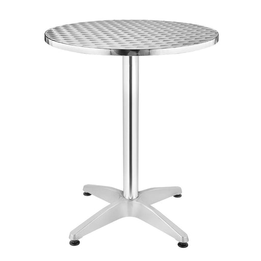 Aluminium Frame. Stainless Steel Top. Dimensions: 720(H) x 800(Ø)mm