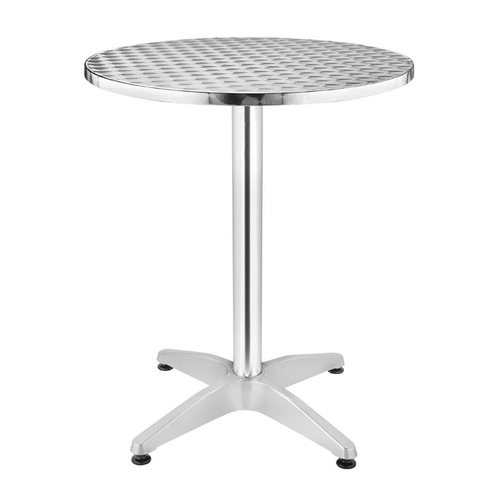 Aluminium Frame. Stainless Steel Top. Dimensions: 720(H) x 800(Ø)mm