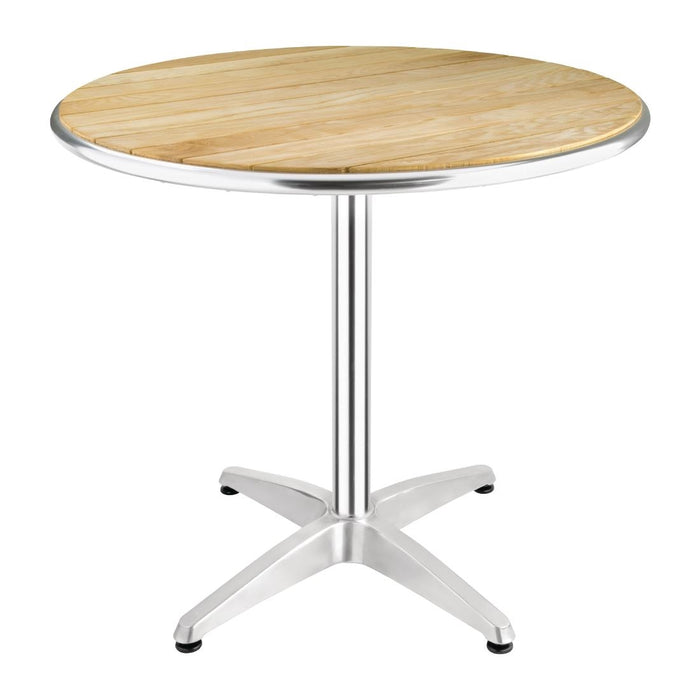 Aluminium Frame. Ash Wood Top. Dimensions: 720(H) x 800(Ø)mm