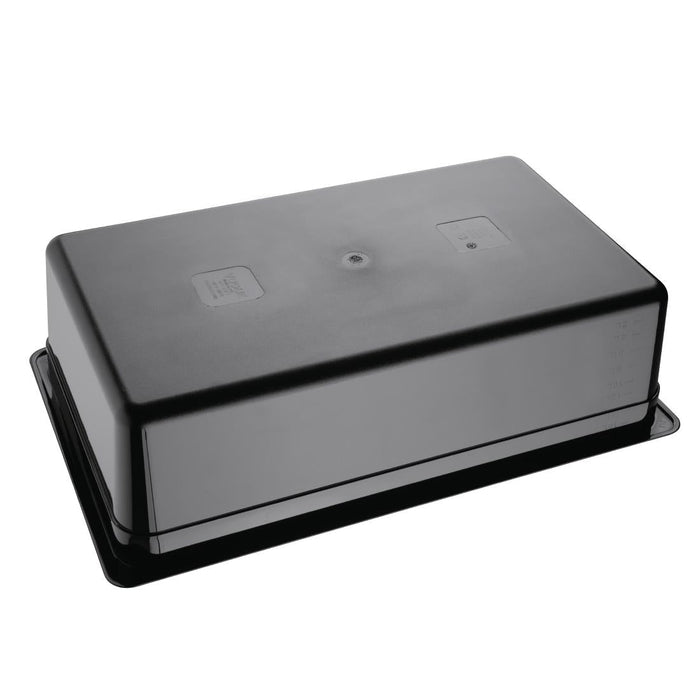 Vogue Polycarbonate 1/1 Gastronorm Container 150mm Black Vogue