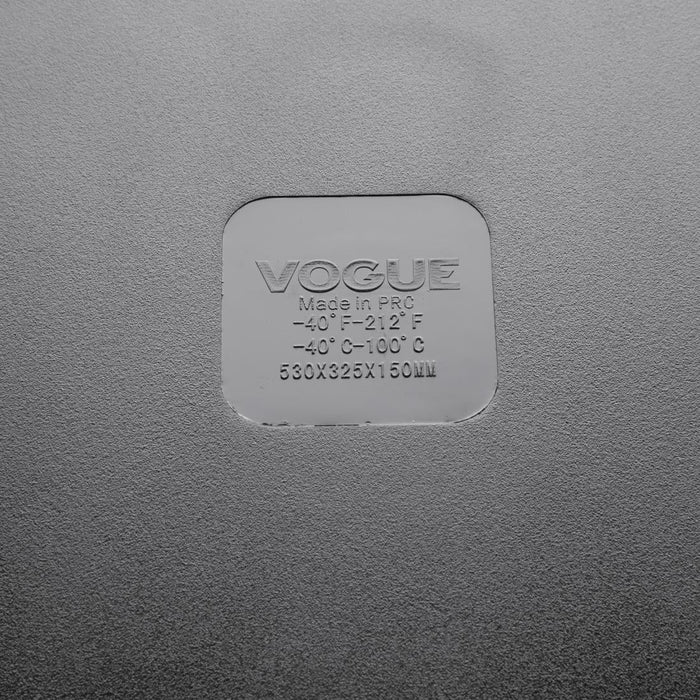 Vogue Polycarbonate 1/1 Gastronorm Container 150mm Black Vogue