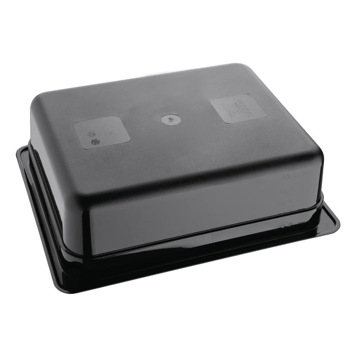 Vogue Polycarbonate 1/2 Gastronorm Container 100mm Black Vogue