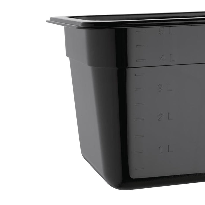 Vogue Polycarbonate 1/3 Gastronorm Container 150mm Black Vogue