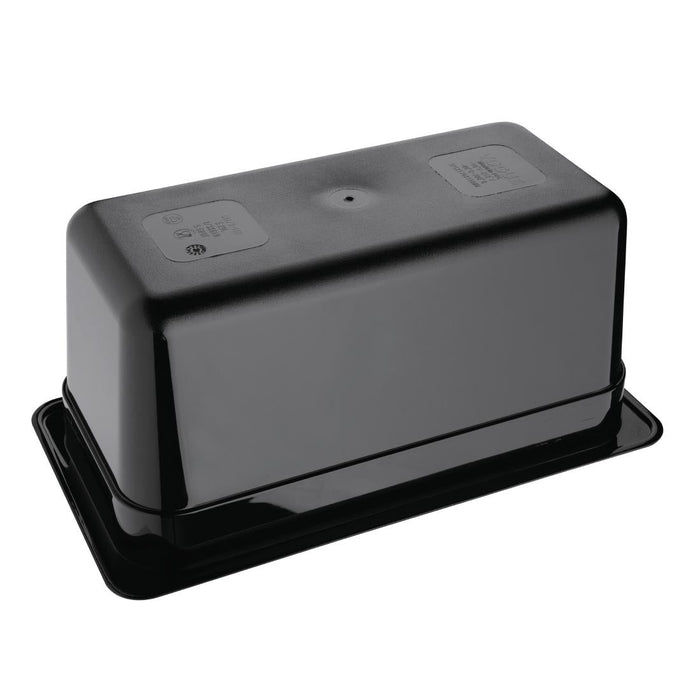 Vogue Polycarbonate 1/3 Gastronorm Container 150mm Black Vogue