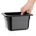 Vogue Polycarbonate 1/6 Gastronorm Container 100mm Black Vogue