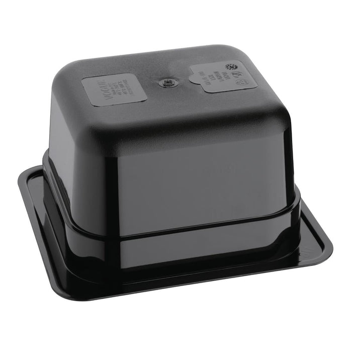 Vogue Polycarbonate 1/6 Gastronorm Container 100mm Black Vogue