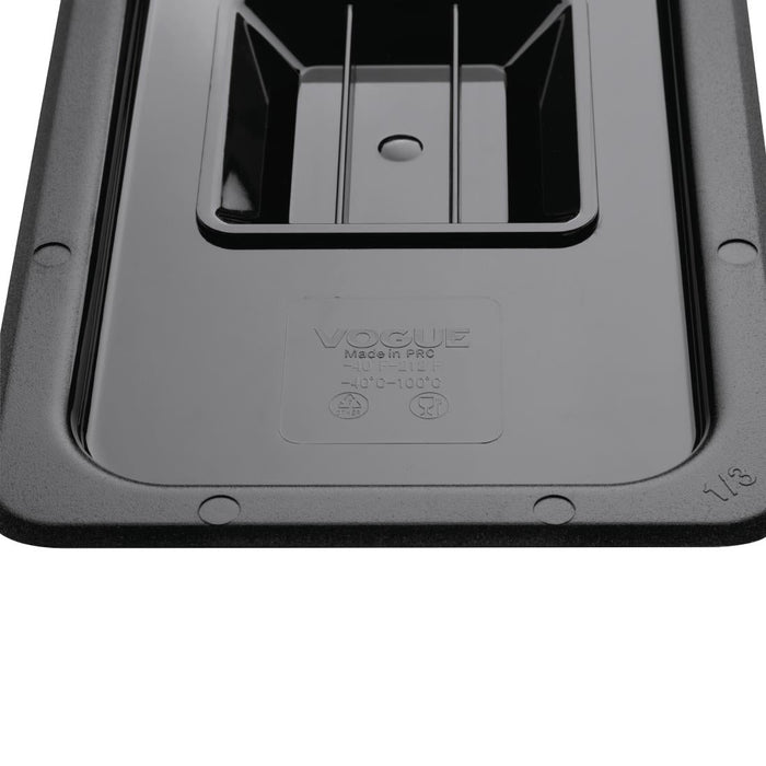 Vogue Polycarbonate 1/3 Gastronorm Lid Black Vogue