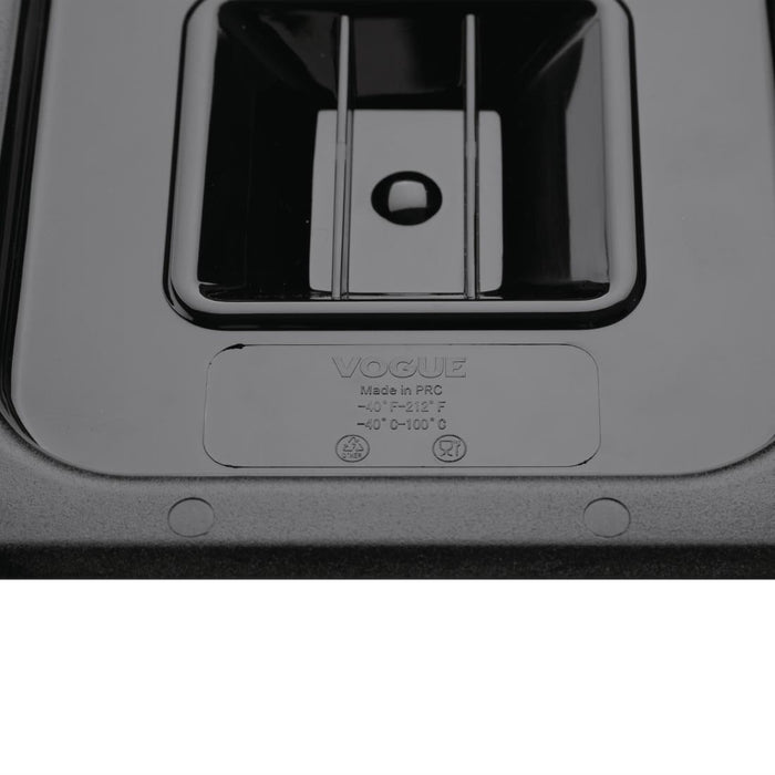Vogue Polycarbonate 1/6 Gastronorm Lid Black Vogue