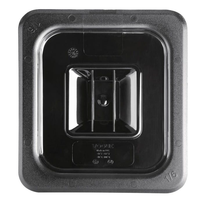 Vogue Polycarbonate 1/6 Gastronorm Lid Black Vogue