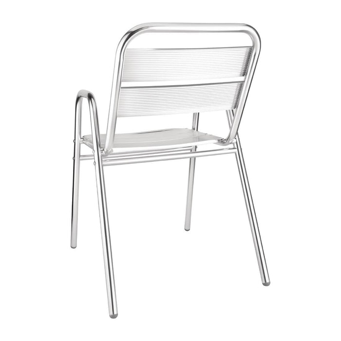 Bolero Aluminium Stacking Chairs Arched Arms (4 Pack) Bolero