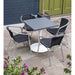 Bolero Aluminium and Black Wicker Chairs Black (4 Pack) Bolero