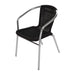 Bolero Aluminium and Black Wicker Chairs Black (4 Pack) Bolero