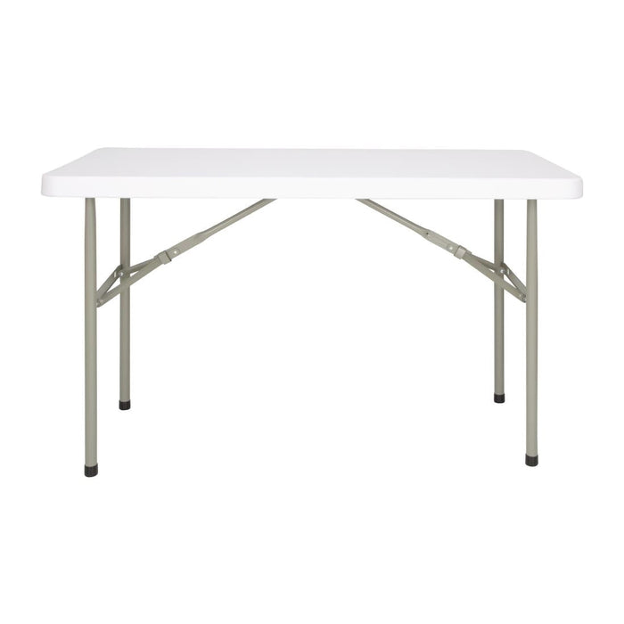 Bolero PE Rectangular Folding Table White 4ft (Single) Bolero