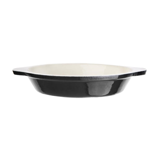 Vogue Black Cast Iron Round Gratin Dish 750ml Vogue