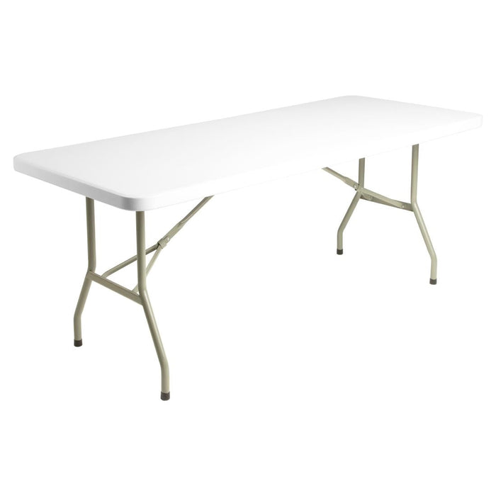Bolero PE Rectangular Folding Table White 6ft (Single) Bolero