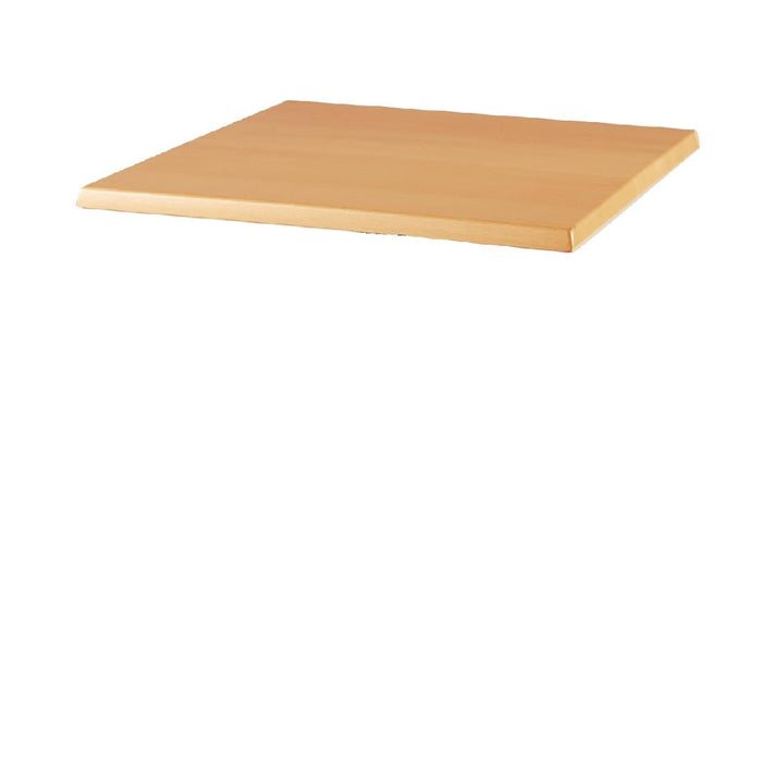 Werzalit Pre-drilled Square Table Top  Planked Beech 800mm Werzalit