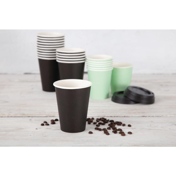 Fiesta Recyclable Coffee Cups Single Wall Black 340ml / 12oz (1000 Pack) Fiesta Recyclable