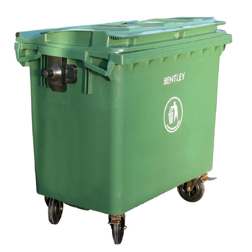 Flat Roll-Top Lid. Lockable Wheels. Material: Plastic. 1455(H)x1373(W)x1057(D)mm