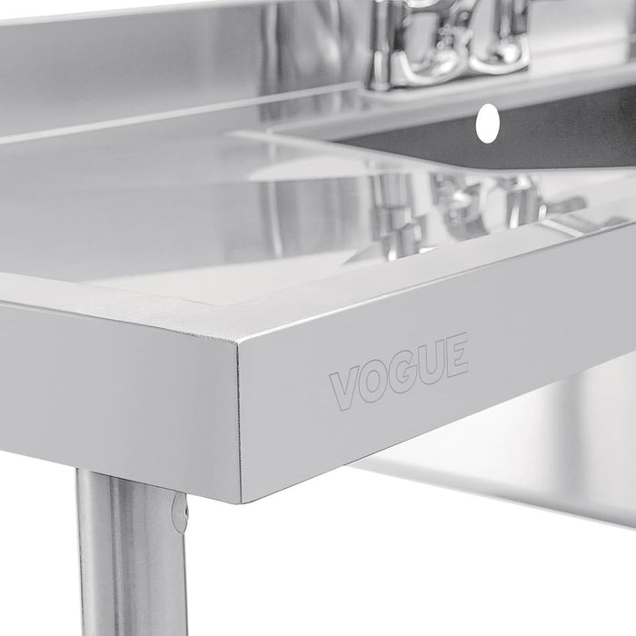 Vogue Stainless Steel Double Sink with Double Drainer 2400mm Vogue