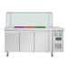 Polar U-Series GN Saladette Counter with Square Sneeze Guard 3 Door Polar