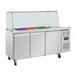 Polar U-Series GN Saladette Counter with Square Sneeze Guard 3 Door Polar