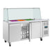 Polar U-Series GN Saladette Counter with Square Sneeze Guard 3 Door Polar