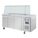 Polar U-Series GN Saladette Counter with Square Sneeze Guard 3 Door Polar