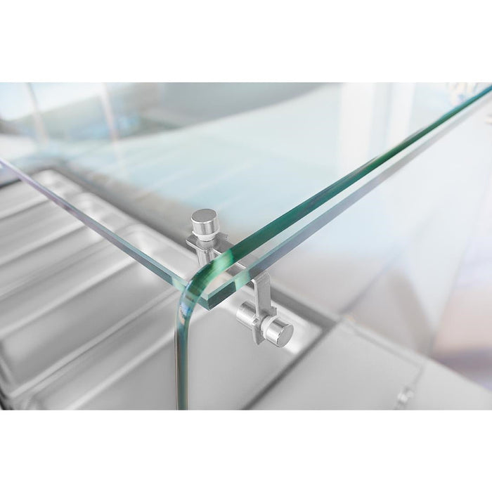 Polar U-Series GN Saladette Counter with Square Sneeze Guard 4 Door Polar