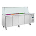 Polar U-Series GN Saladette Counter with Square Sneeze Guard 4 Door Polar
