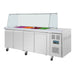 Polar U-Series GN Saladette Counter with Square Sneeze Guard 4 Door Polar