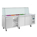Polar U-Series GN Saladette Counter with Square Sneeze Guard 4 Door Polar