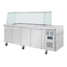 Polar U-Series GN Saladette Counter with Square Sneeze Guard 4 Door Polar