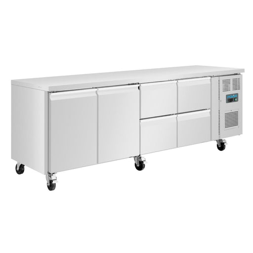 2 Door, 4 Drawer. Useable Capacity: 284Ltr