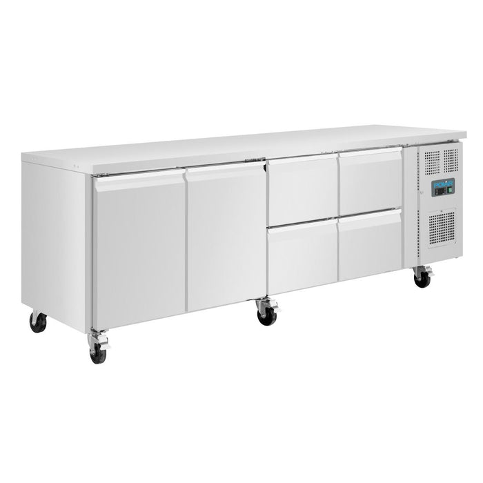 2 Door, 4 Drawer. Useable Capacity: 284Ltr