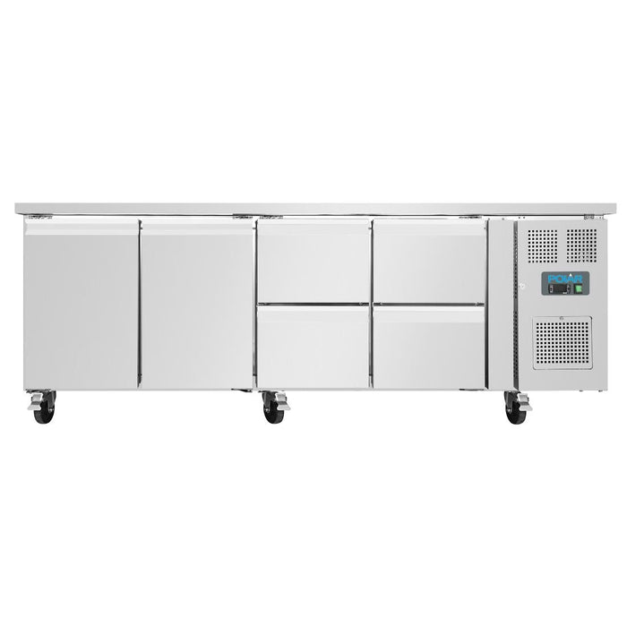 Polar U-Series Double Door and 4 Drawer Counter Fridge 476Ltr Polar