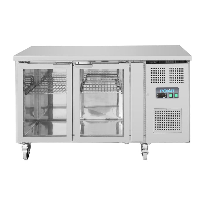 Polar U-Series 2 Door Counter Fridge with Glass Doors Polar