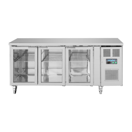 Polar U-Series 3 Door Counter Fridge with Glass Doors Polar