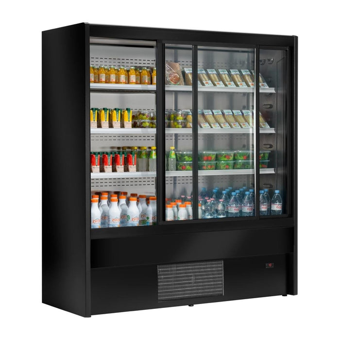 Zoin Cervinho Multideck Display Black with Sliding Doors 1500mm Zoin