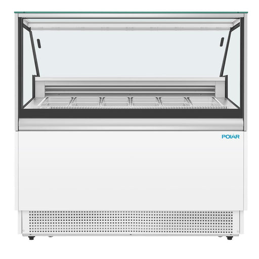 Polar U-Series 6 Pan Ice Cream Serve Over Cabinet Freezer Polar