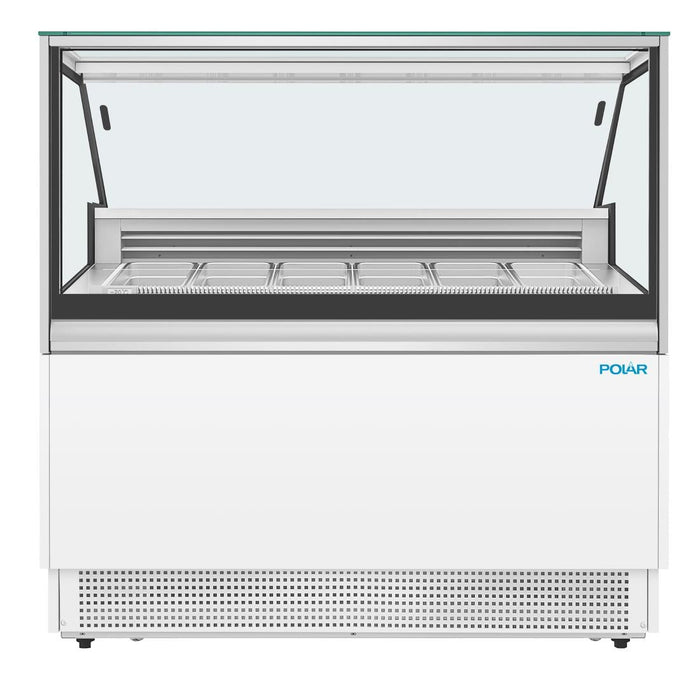 Polar U-Series 6 Pan Ice Cream Serve Over Cabinet Freezer Polar