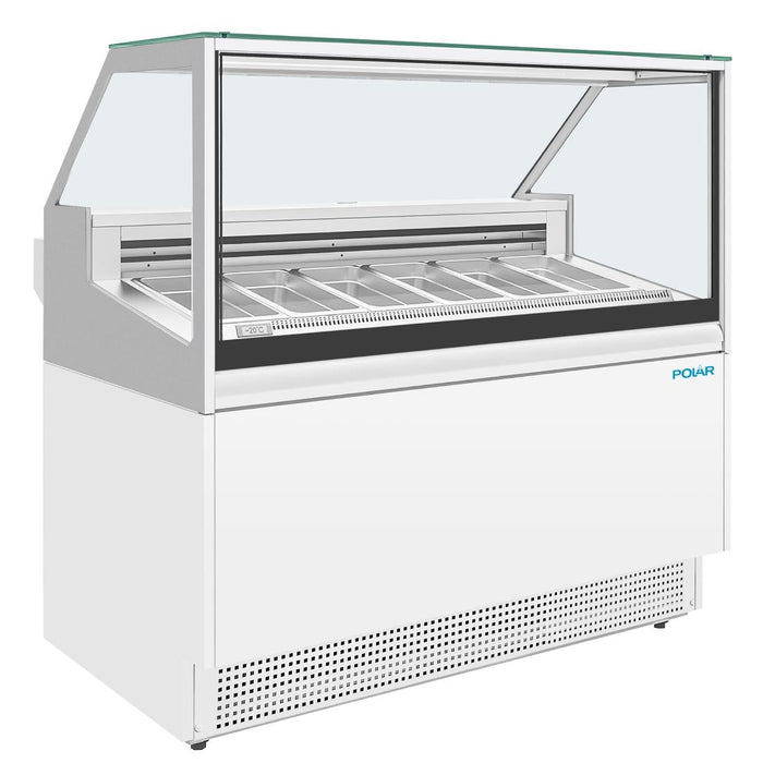 Polar U-Series 6 Pan Ice Cream Serve Over Cabinet Freezer Polar