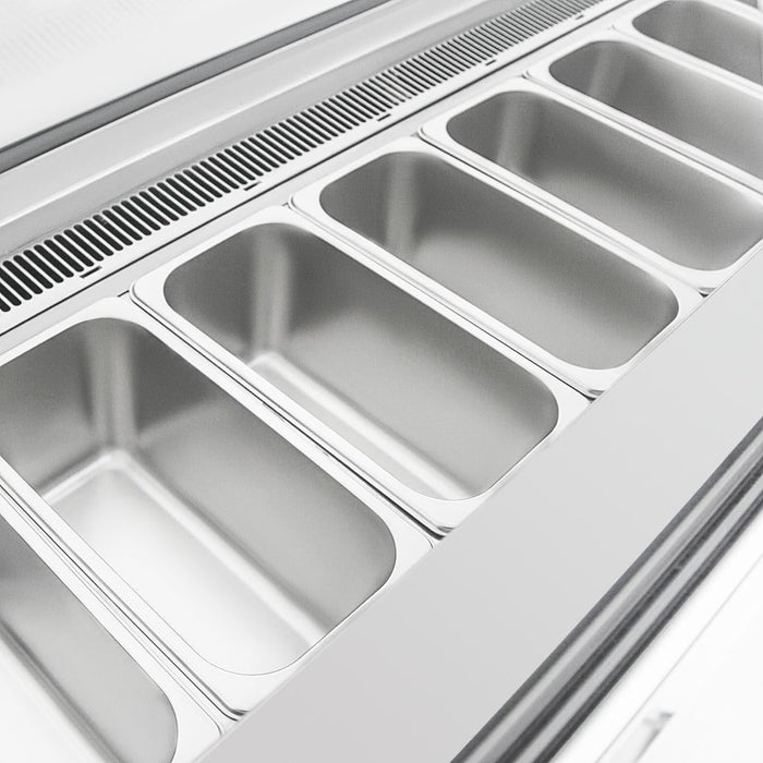 Polar U-Series 6 Pan Ice Cream Serve Over Cabinet Freezer Polar