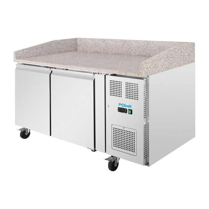 Polar U-Series Double Door Pizza Counter with Granite Top 428Ltr Polar