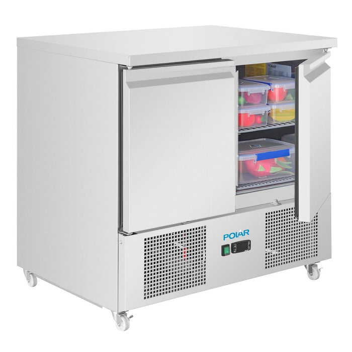 Polar U-Series Ventilated 2 Door Counter Fridge Polar